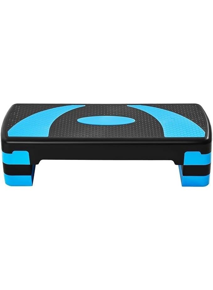 Exercise Stepper Aerobic Step Platform 3 Levels Gym Step Height Adjustable Fitness Step Board for Home/Gym Workout Equipment, Blue